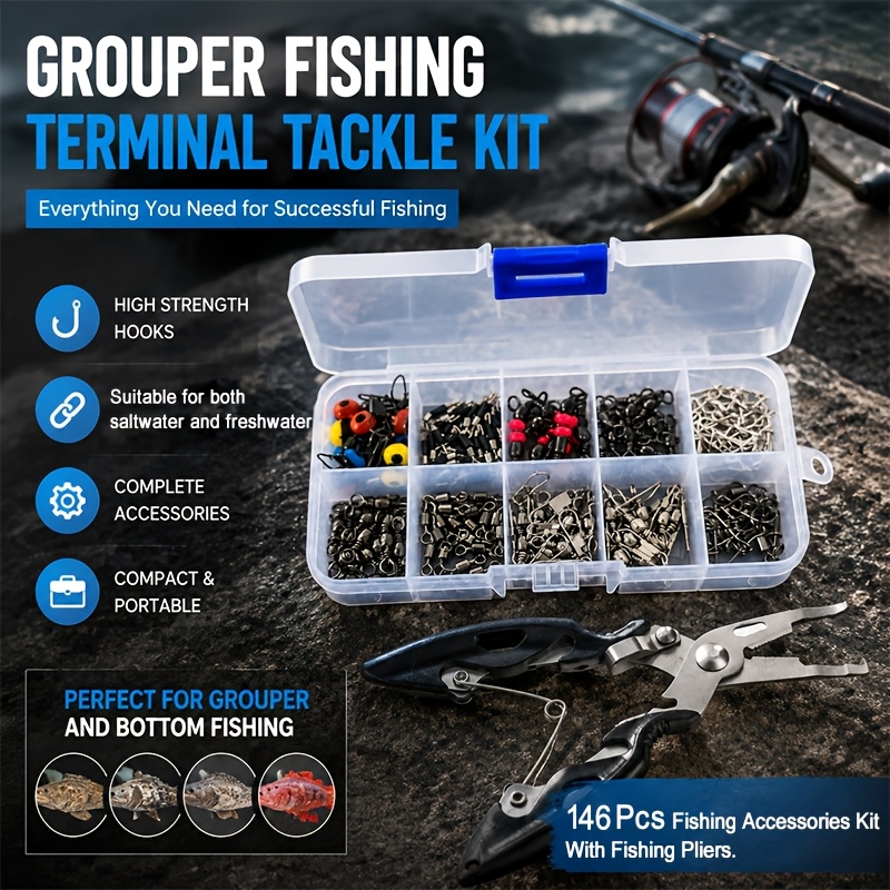 146pcs Fishing Terminal Tackle - Freshwater Fishing Kit ulasan dan harga