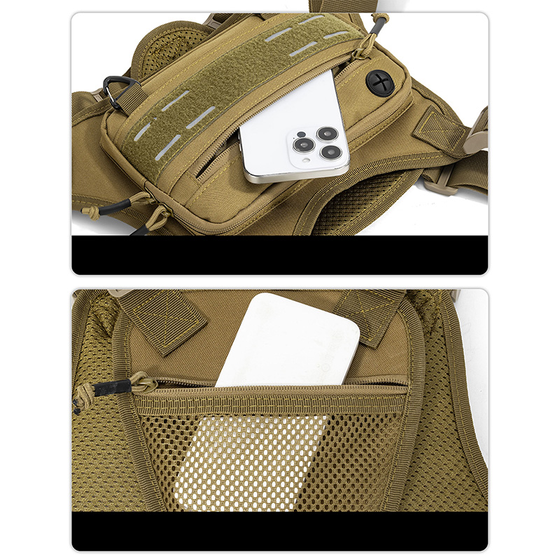 Tactical Front Chest Rig Bag V - Fishing Vest Jacket ulasan dan harga