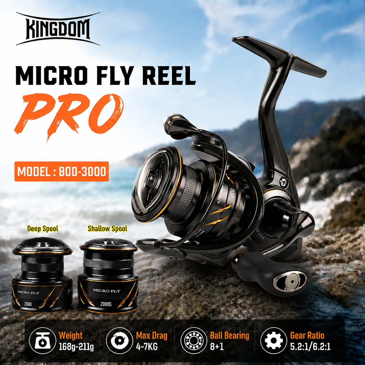 Kingdom Micro Fly Pro Fishing  - Kastking Reel Zephyr ulasan dan harga